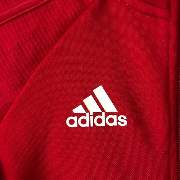Adidas Youth Red Track Jacket Climalite - Picture 5 of 5